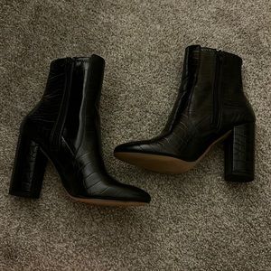 Aldo crocodile skin booties